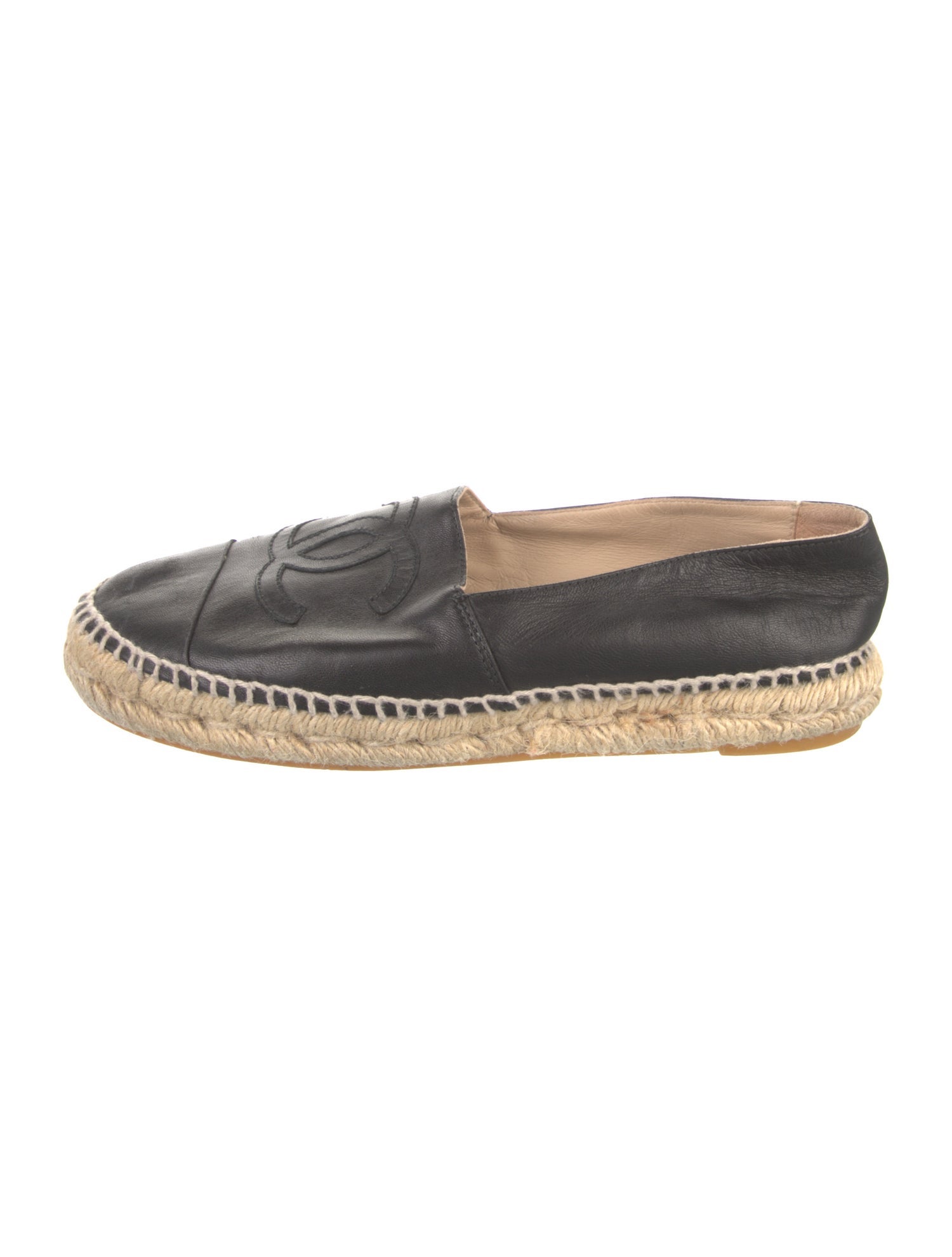 Chanel Interlocking CC Logo Lambskin Espadrilles
