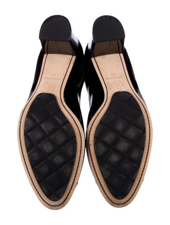 Chanel Interlocking CC Logo Patent Leather Slingback Sandals