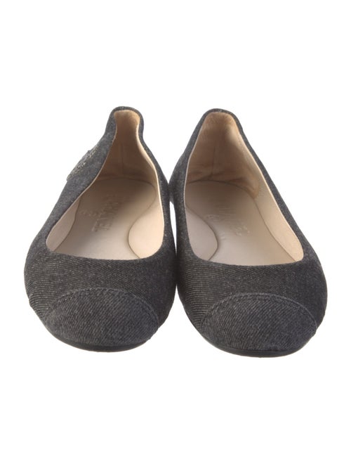 Chanel Interlocking CC Logo Denim Ballet Flats