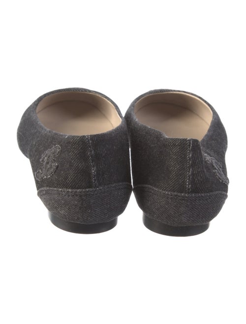 Chanel Interlocking CC Logo Denim Ballet Flats