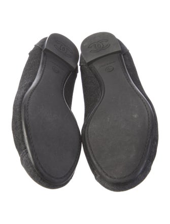 Chanel Interlocking CC Logo Denim Ballet Flats