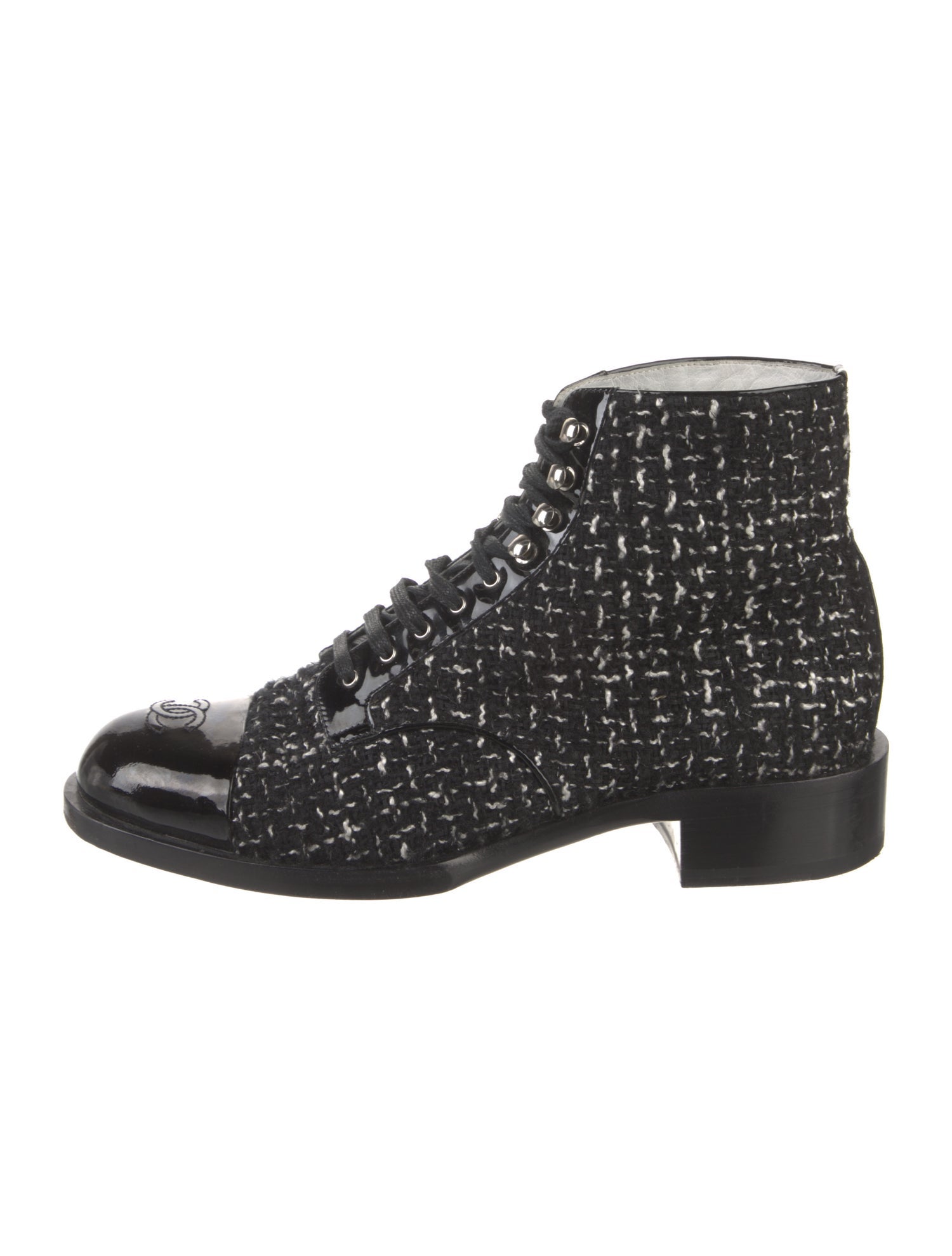 Chanel 2017 Interlocking CC Logo Combat Boots