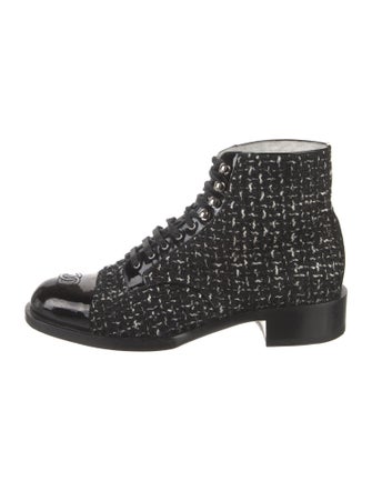 Chanel 2017 Interlocking CC Logo Combat Boots