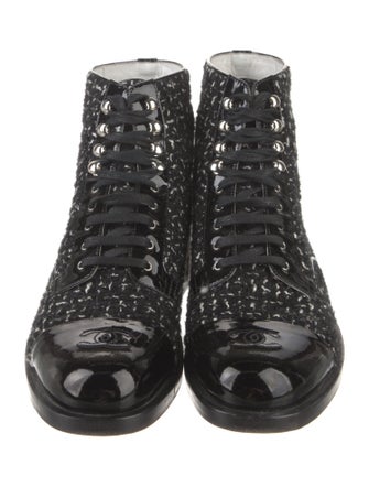 Chanel 2017 Interlocking CC Logo Combat Boots