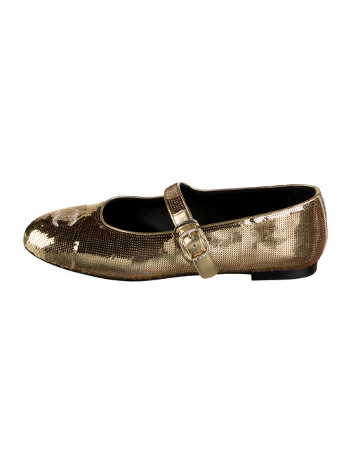 Chanel 2025 Interlocking CC Logo Mary Jane Flats