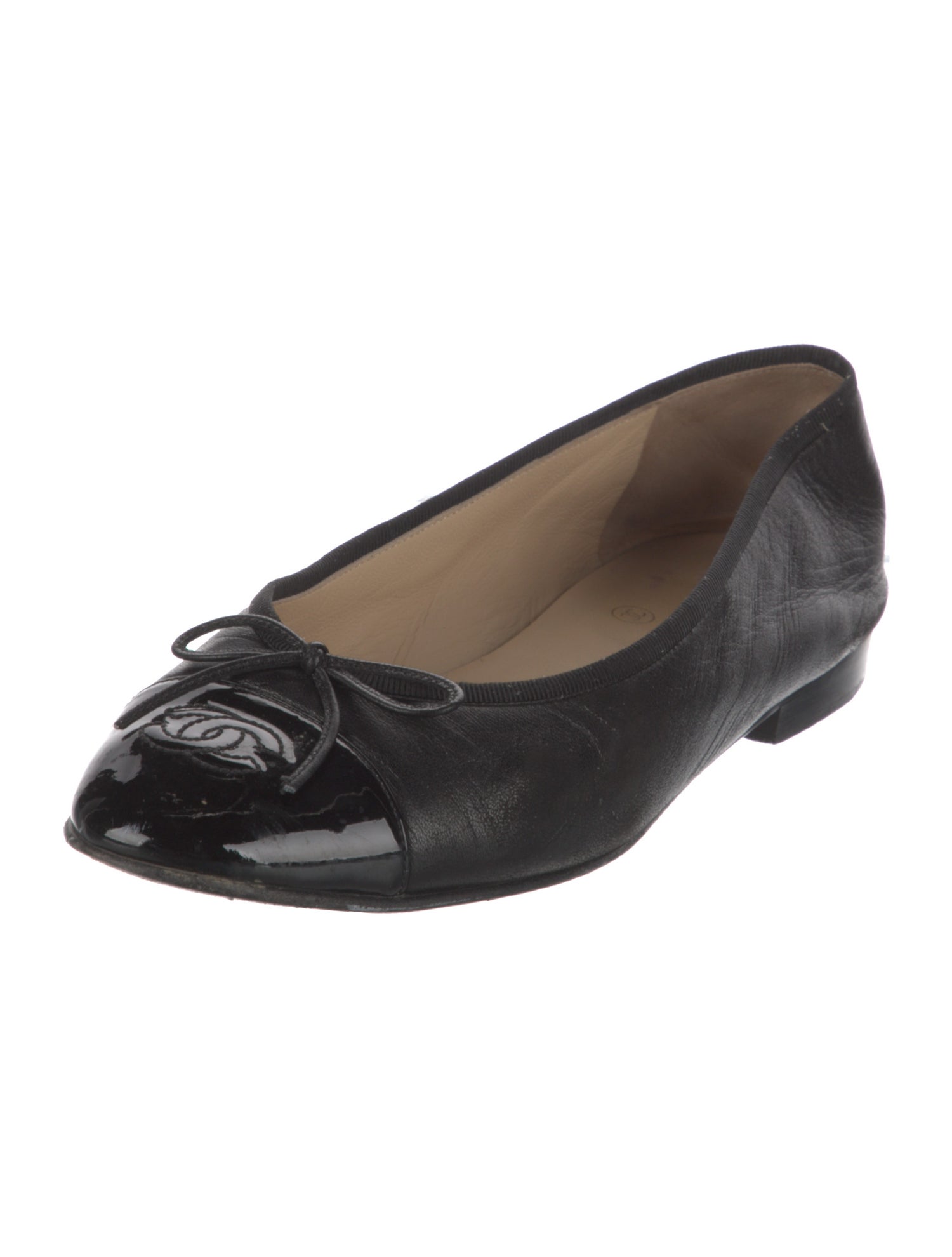 Chanel Interlocking CC Logo Lambskin Ballet Flats