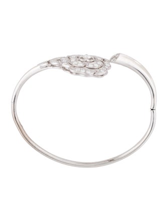 Chanel 18K Diamond Bouton de Camelia Cuff Bracelet