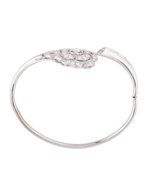 Chanel 18K Diamond Bouton de Camelia Cuff Bracelet