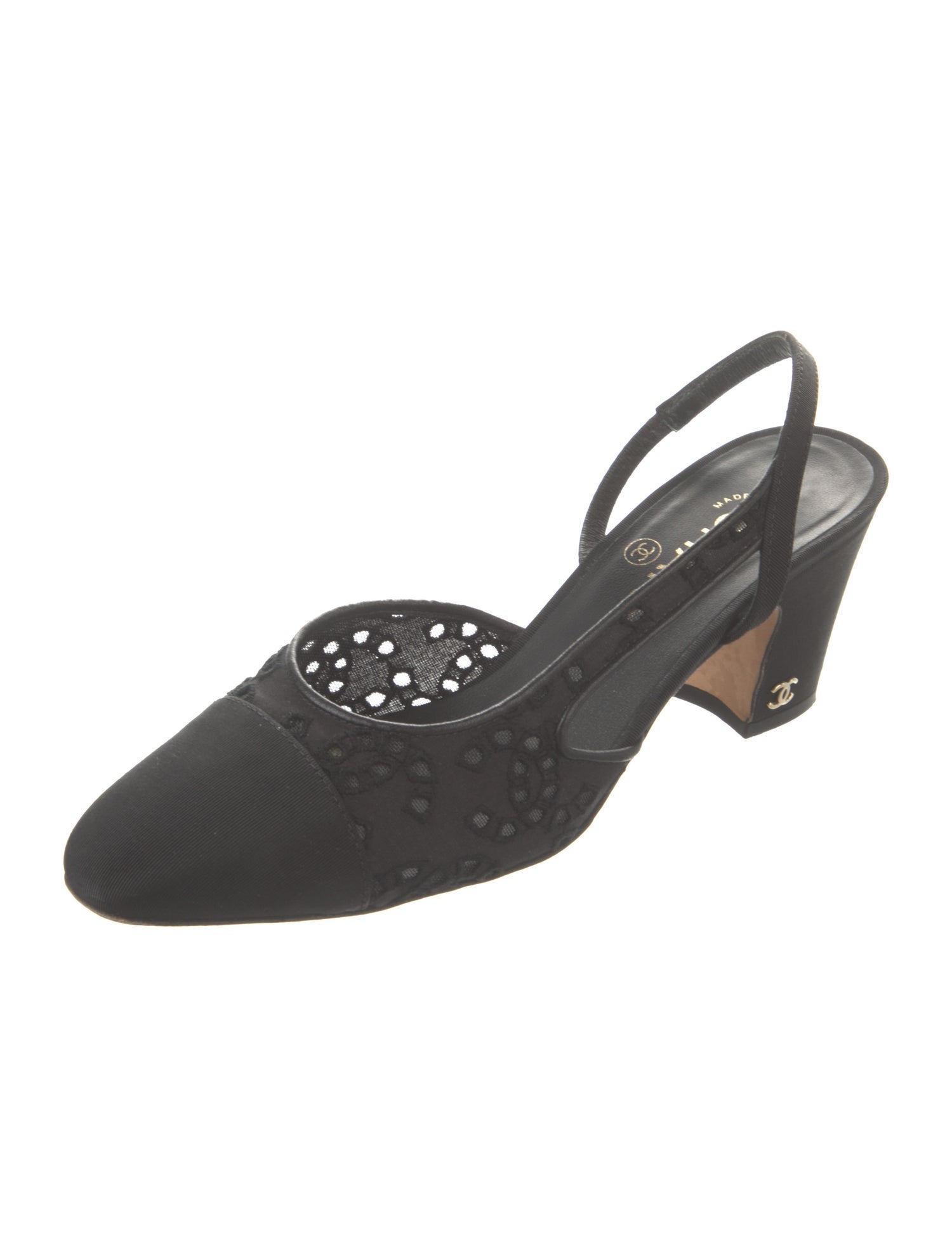 Chanel 2021 Interlocking CC Logo Slingback Pumps