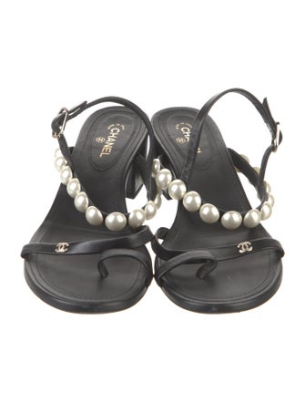 Chanel 2021 Interlocking CC Logo Slingback Sandals