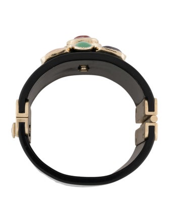 Chanel Resin CC Hinged Bangle Bracelet