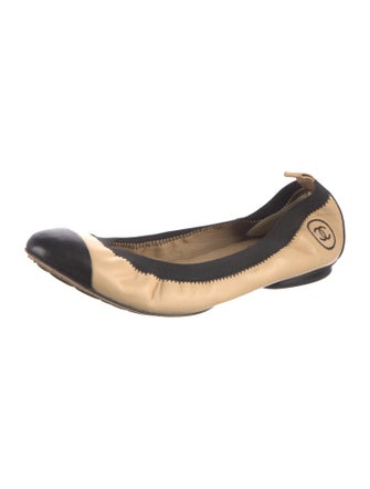Chanel Interlocking CC Logo Lambskin Ballet Flats