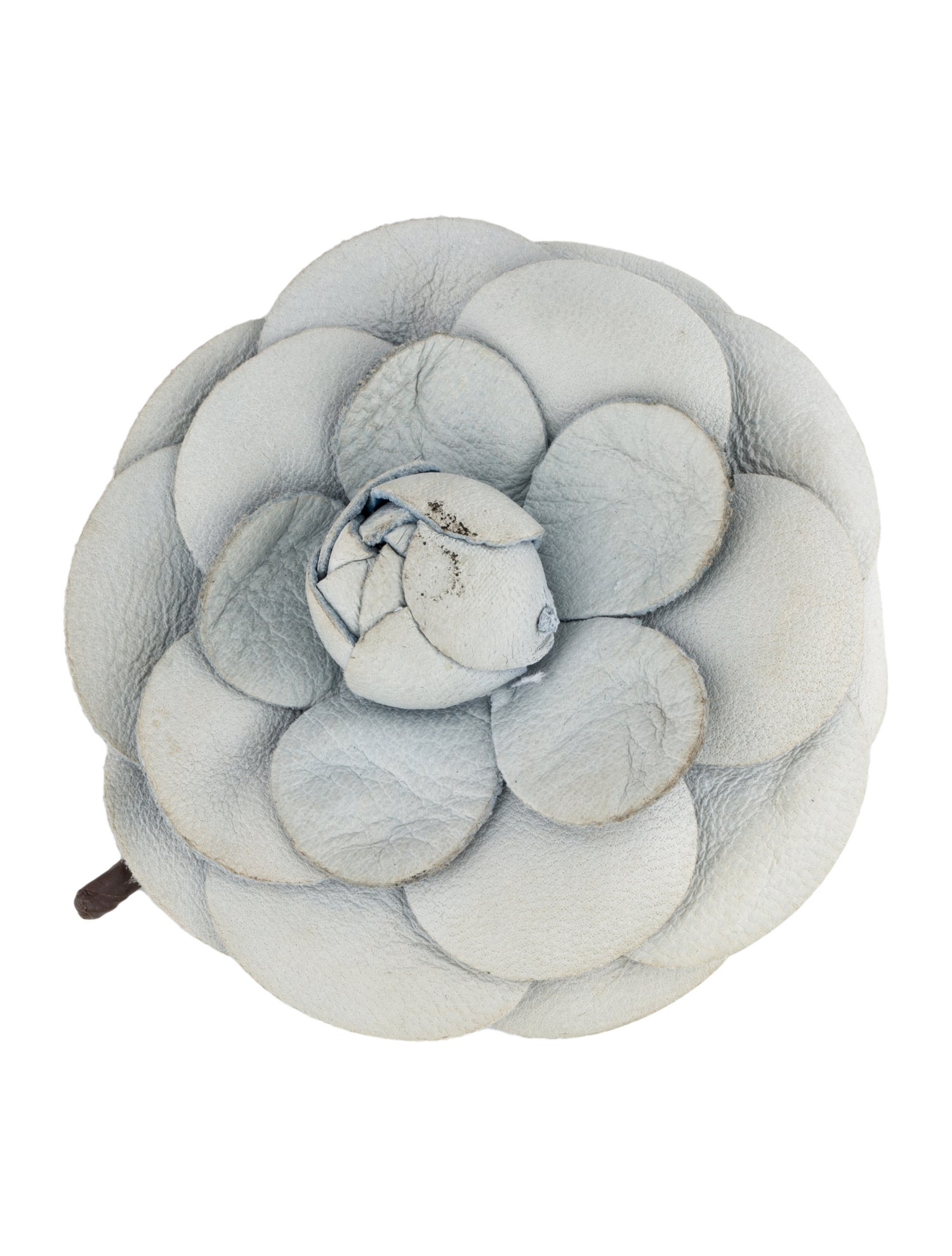 Chanel Vintage Leather CamelliaBrooch