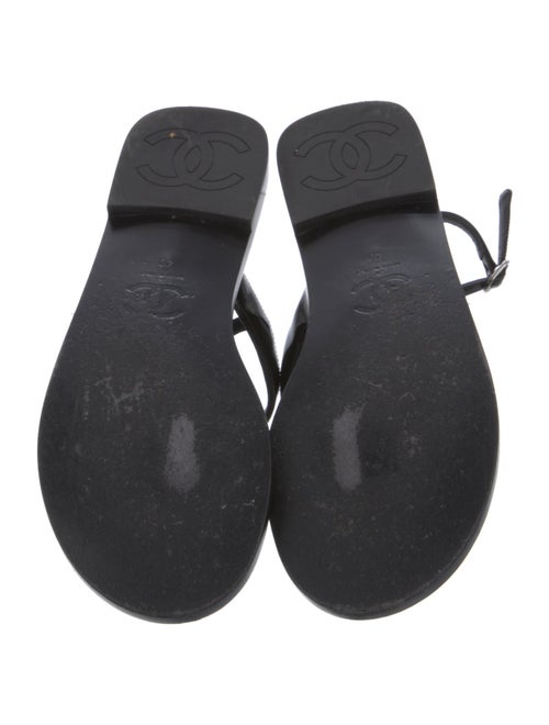 Chanel 2022 Interlocking CC Logo T-Strap Sandals
