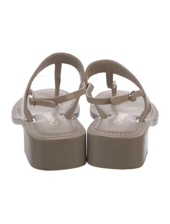 Chanel 2022 Interlocking CC Logo T-Strap Sandals