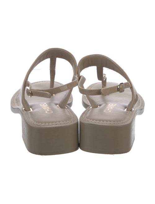 Chanel 2022 Interlocking CC Logo T-Strap Sandals