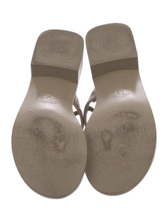 Chanel 2022 Interlocking CC Logo T-Strap Sandals