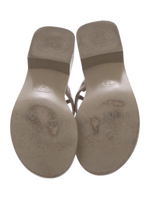 Chanel 2022 Interlocking CC Logo T-Strap Sandals