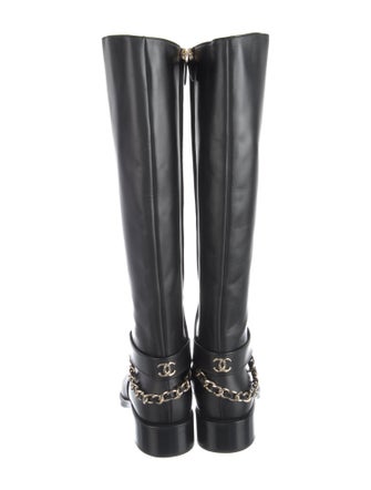 Chanel 2022 Interlocking CC Logo Riding Boots