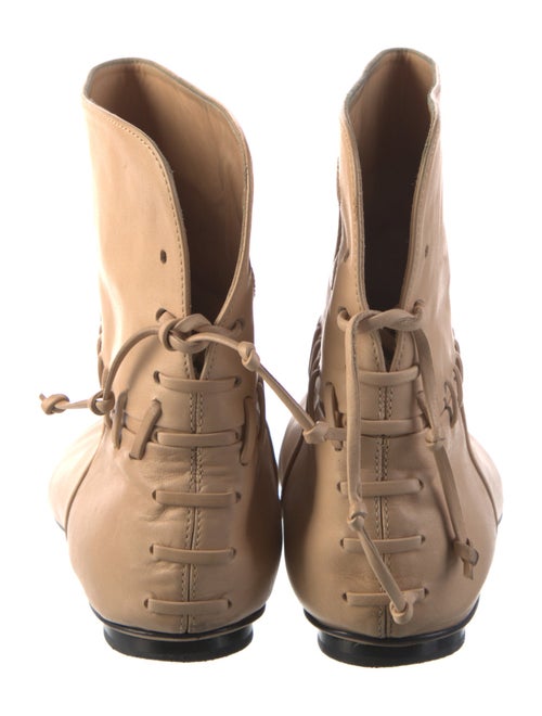 Chanel Interlocking CC Logo Lambskin Lace-Up Boots