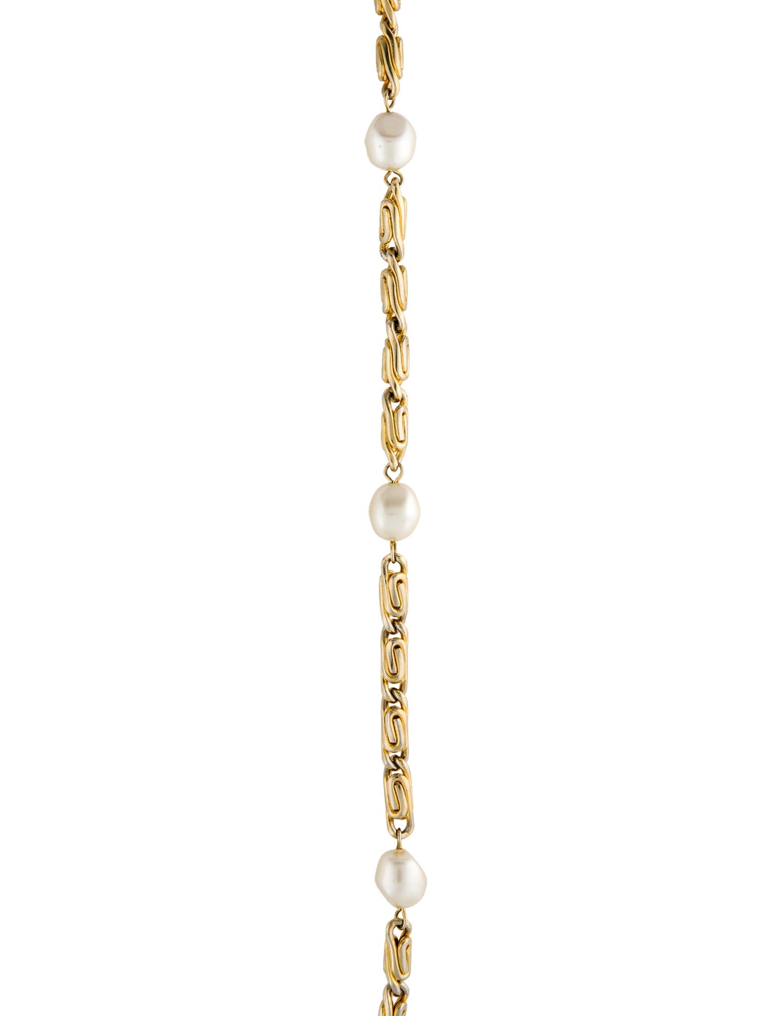 Chanel Vintage Faux Pearl Station Necklace