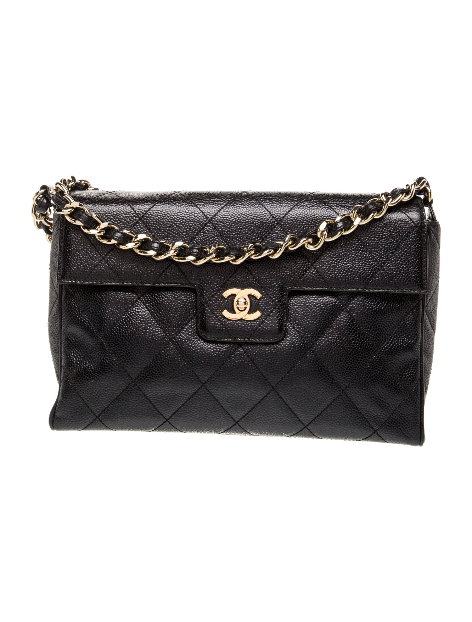Chanel Medium Single Flap Caviar Leather Shoulder Bag
