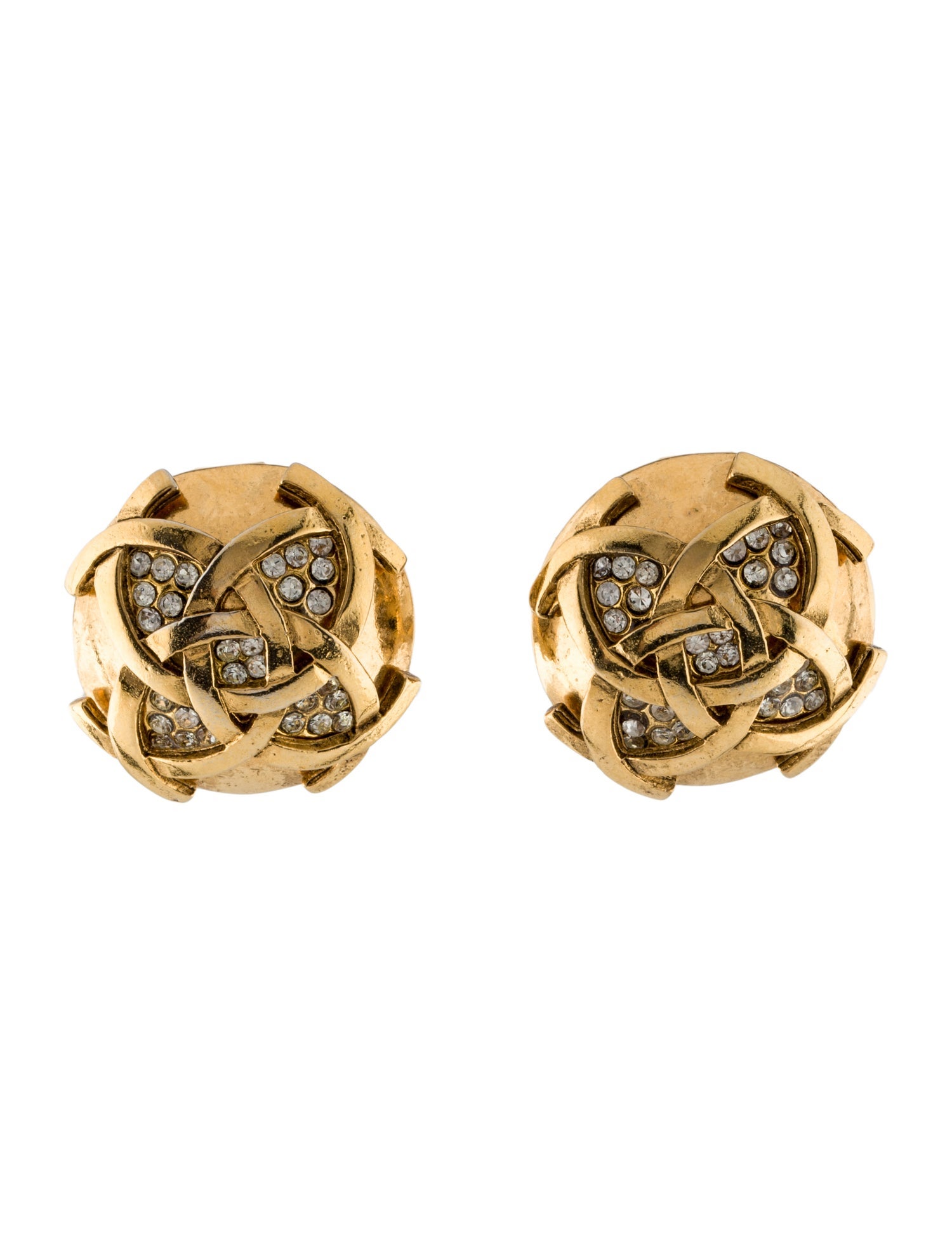 Chanel Vintage Strass Clip-On Earrings
