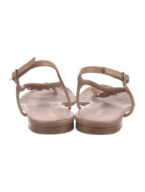 Chanel Interlocking CC Logo Leather T-Strap Sandals