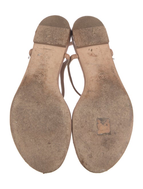 Chanel Interlocking CC Logo Leather T-Strap Sandals