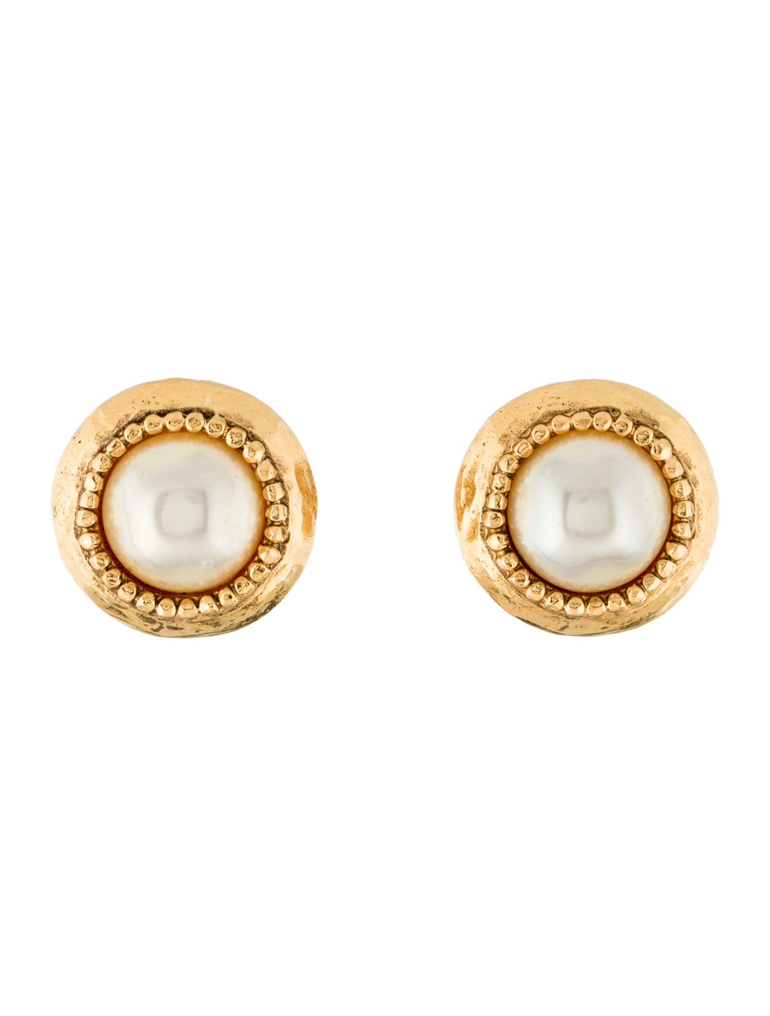 Chanel Vintage Faux Pearl Clip-On Earrings