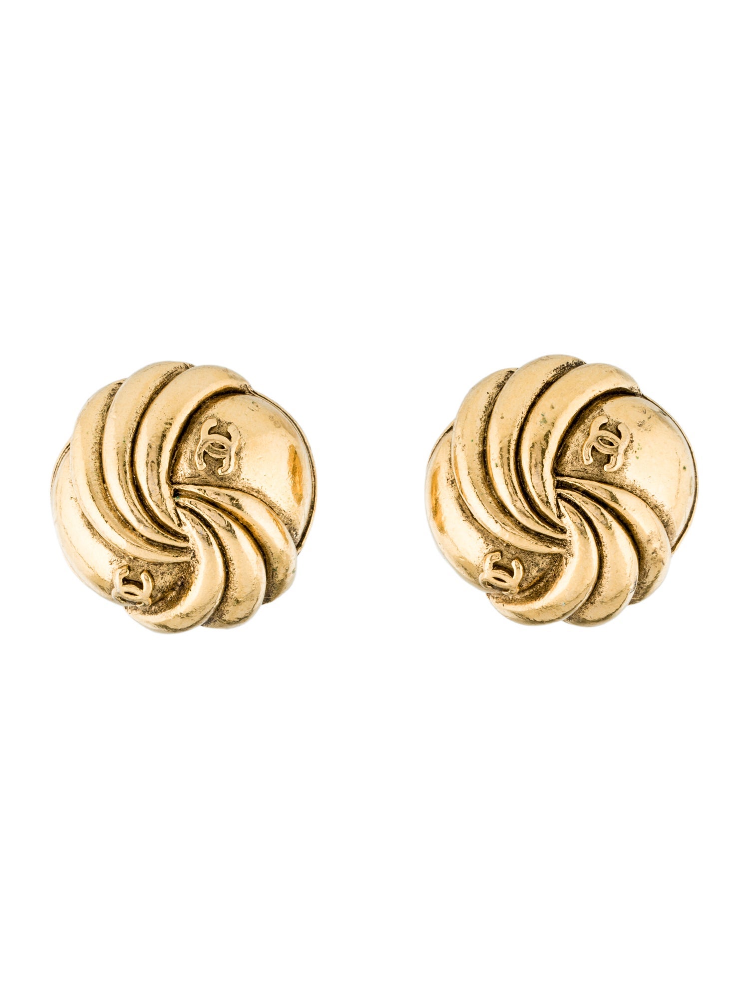 Chanel Vintage CC Swirl Clip-On Earrings