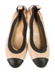 Chanel Interlocking CC Logo Leather Ballet Flats