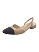 Chanel Interlocking CC Logo Leather Slingback Flats