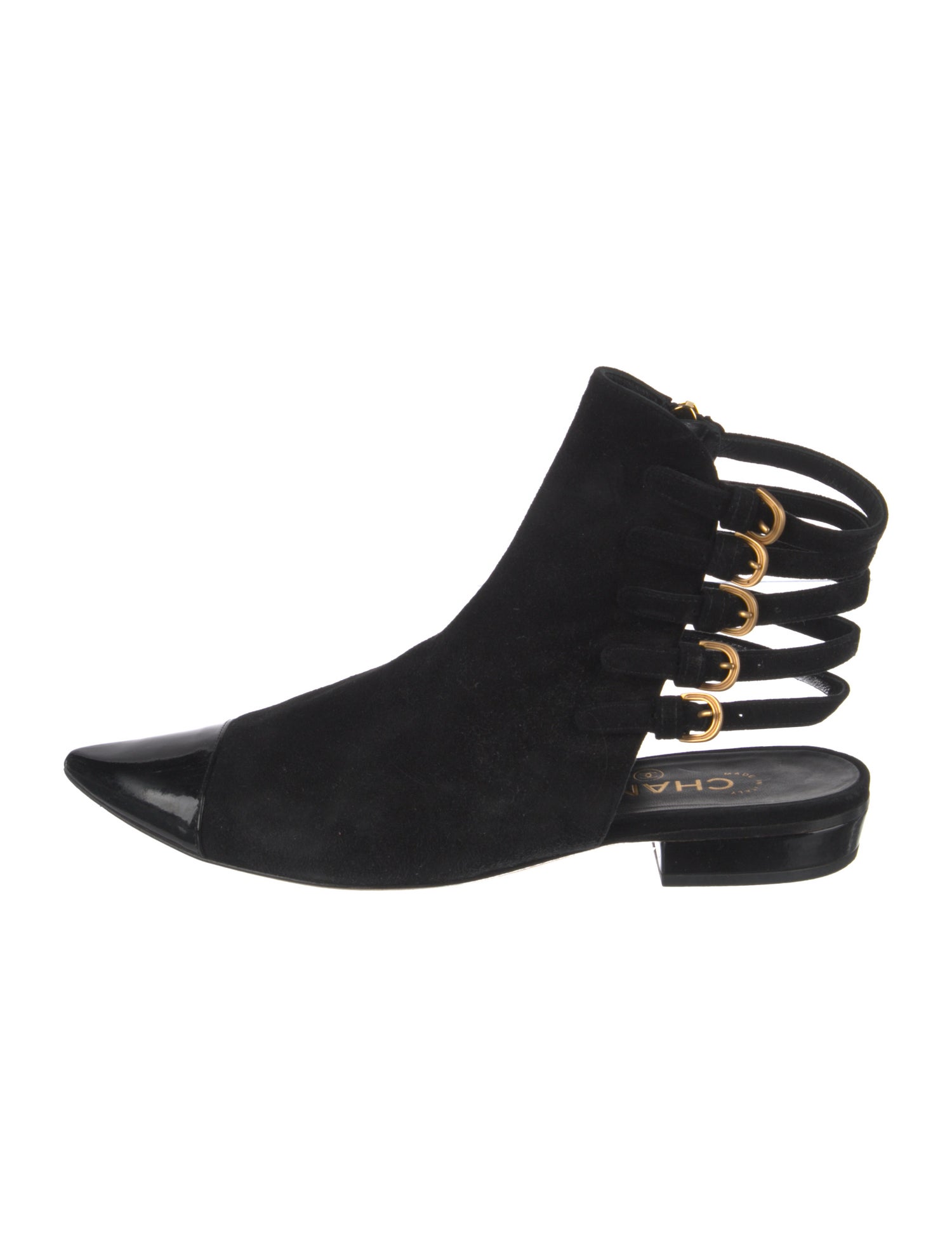 Chanel Interlocking CC Logo Suede Lace-Up Boots