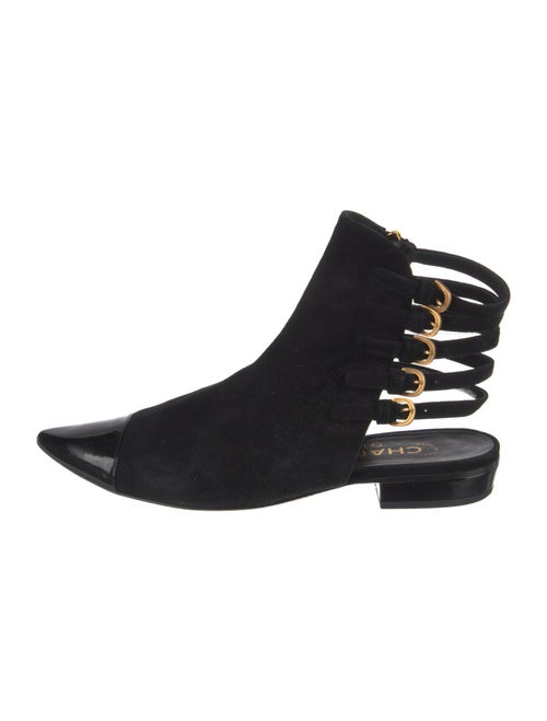 Chanel Interlocking CC Logo Suede Lace-Up Boots