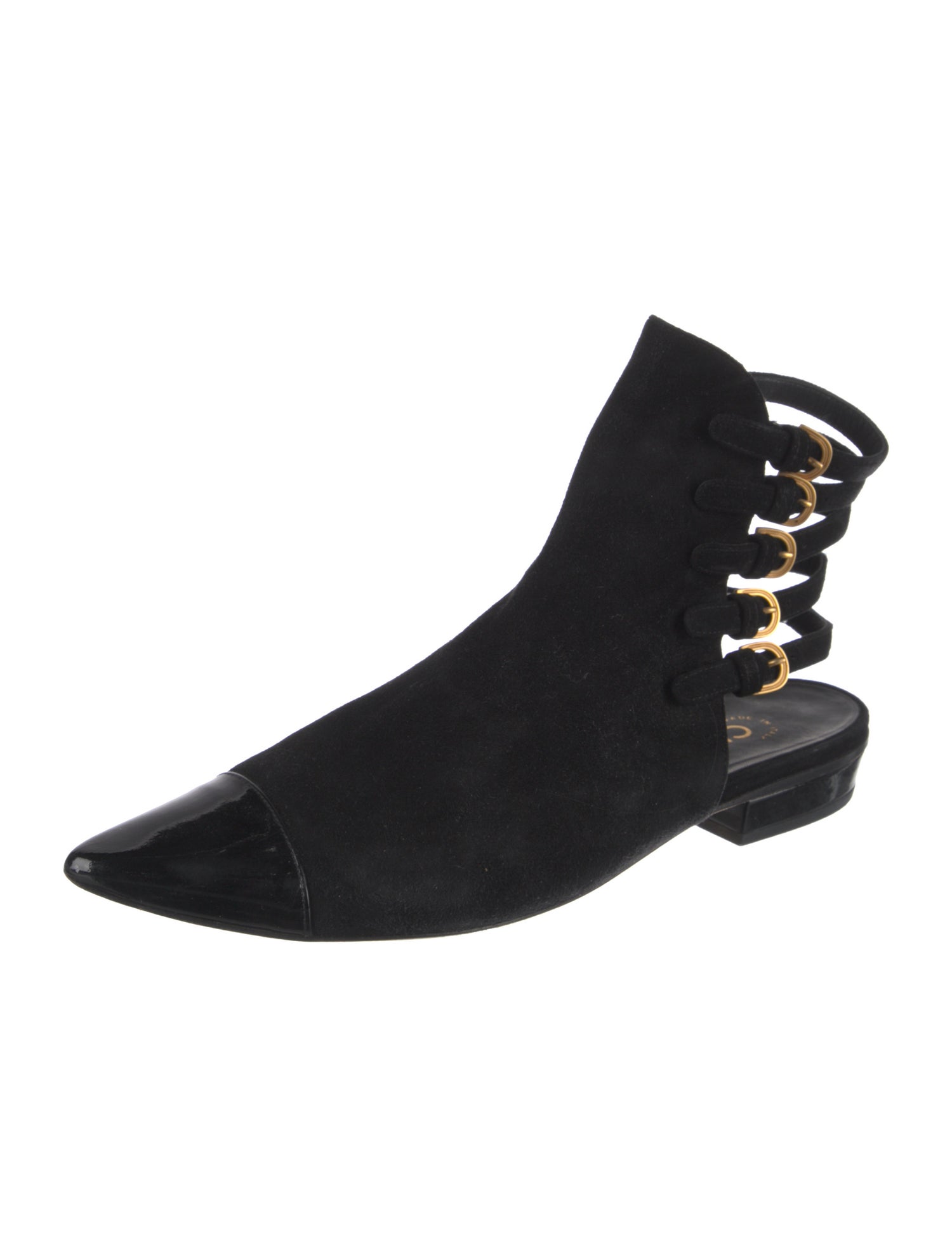 Chanel Interlocking CC Logo Suede Lace-Up Boots