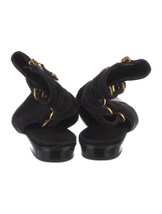 Chanel Interlocking CC Logo Suede Lace-Up Boots