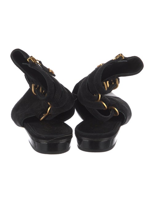 Chanel Interlocking CC Logo Suede Lace-Up Boots