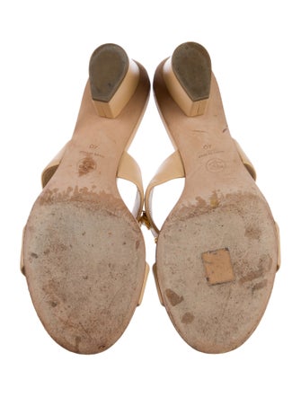 Chanel Interlocking CC Logo Lambskin Slides