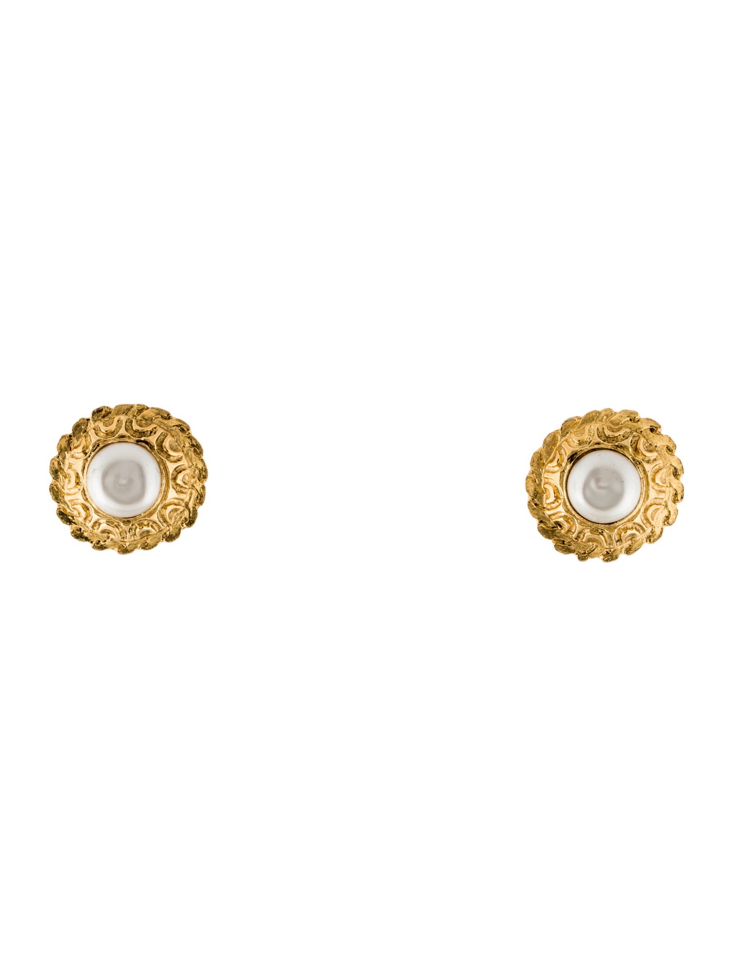 Chanel Vintage Faux Pearl Clip-On Earrings