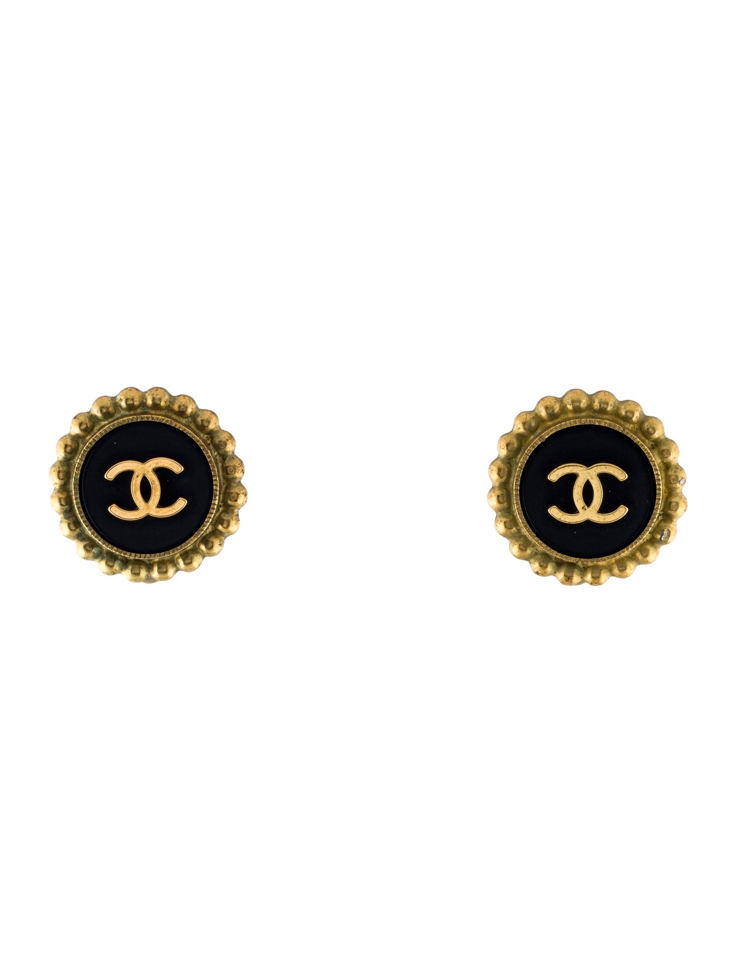 Chanel Vintage Resin CC Clip-On Earrings