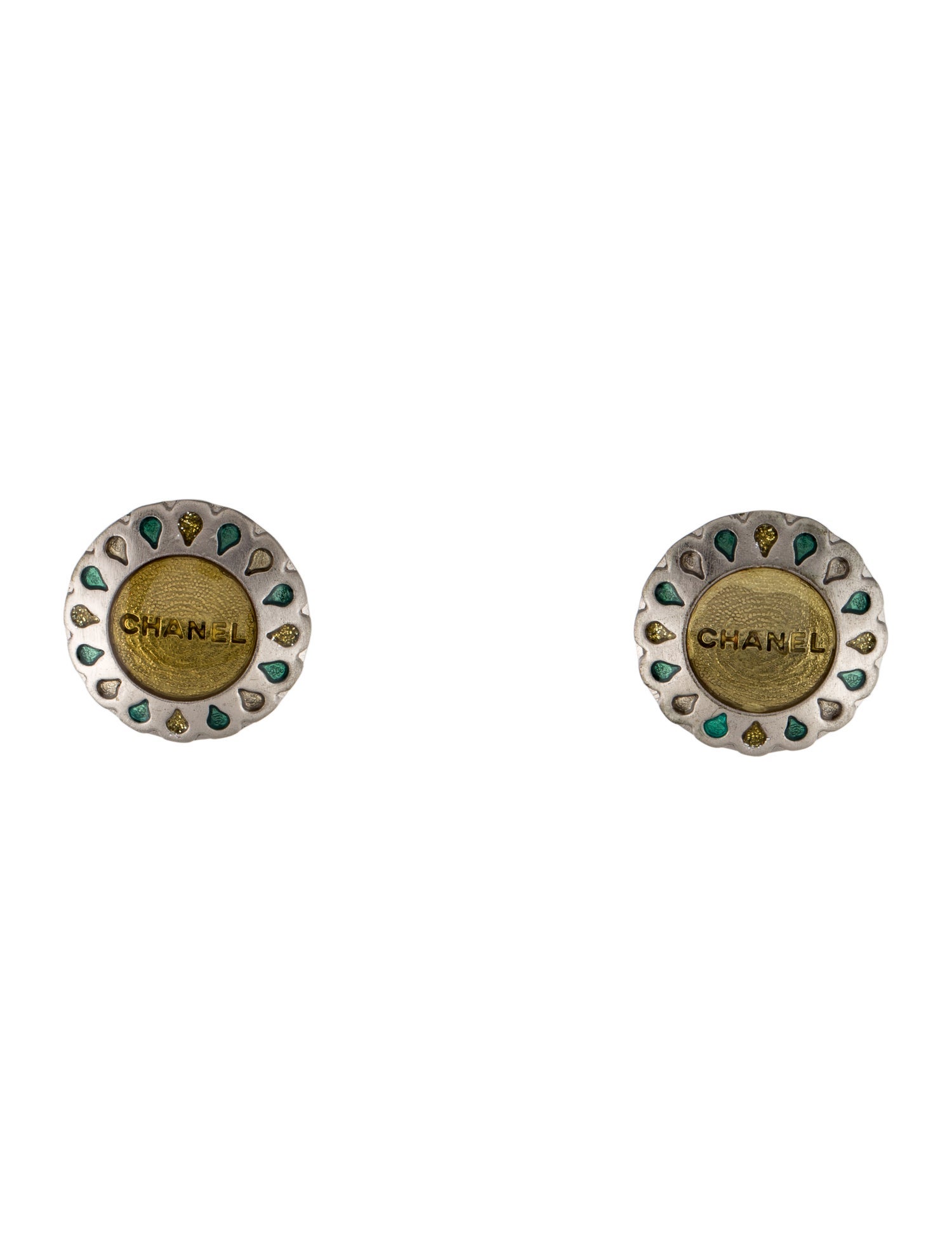 Chanel Vintage Enamel Clip-On Earrings