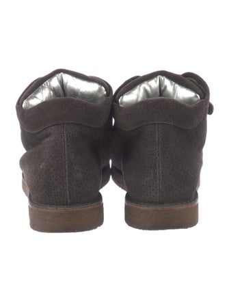 Chanel Interlocking CC Logo Suede Wedge Sneakers