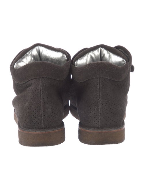 Chanel Interlocking CC Logo Suede Wedge Sneakers