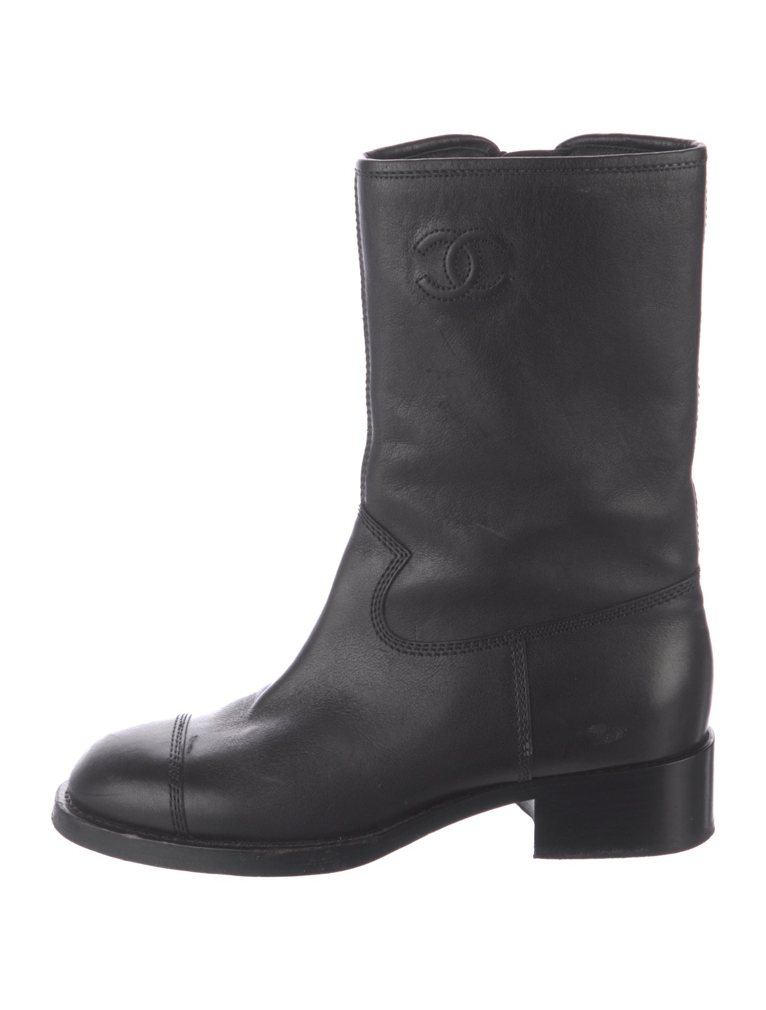Chanel 2021 Interlocking CC Logo Moto Boots