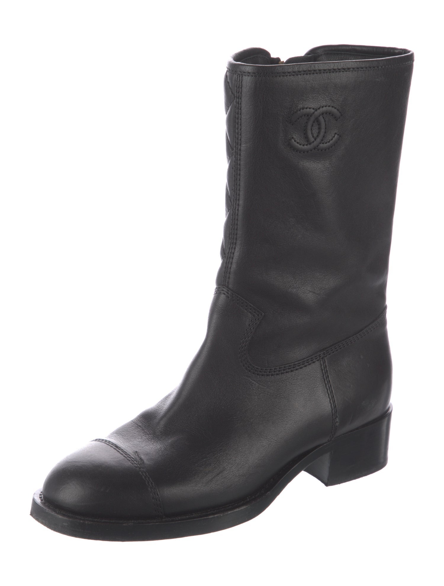 Chanel 2021 Interlocking CC Logo Moto Boots