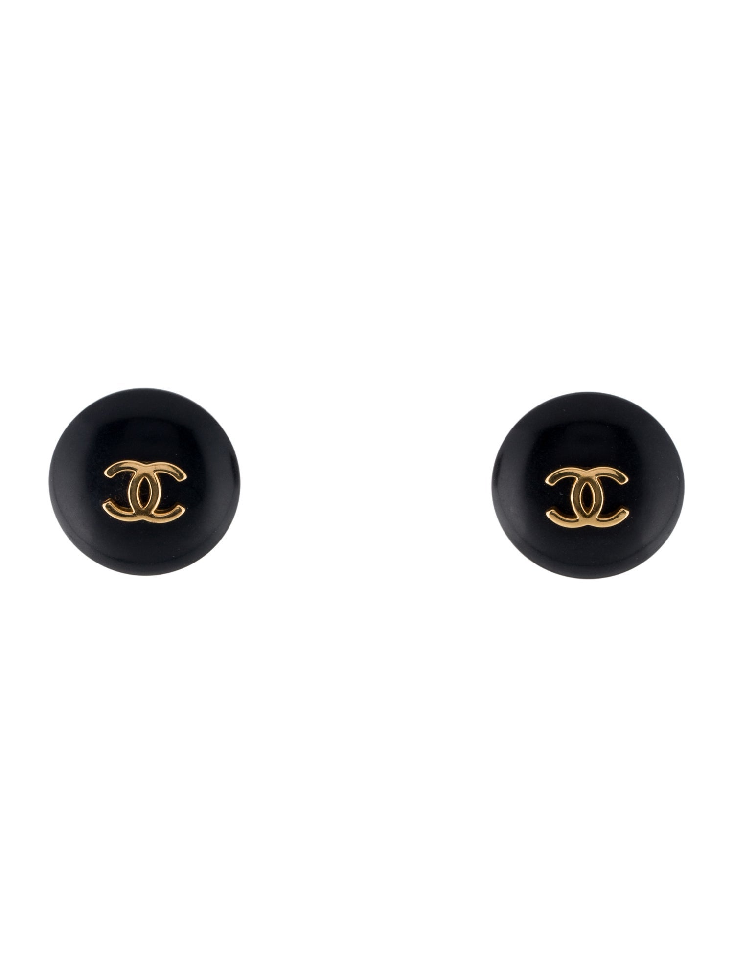 Chanel Vintage Resin CC Clip-On Earrings