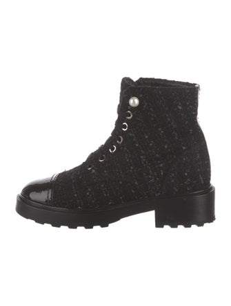 Chanel 2021 Interlocking CC Logo Combat Boots