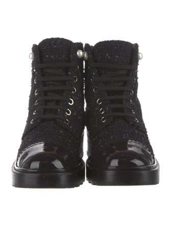Chanel 2021 Interlocking CC Logo Combat Boots