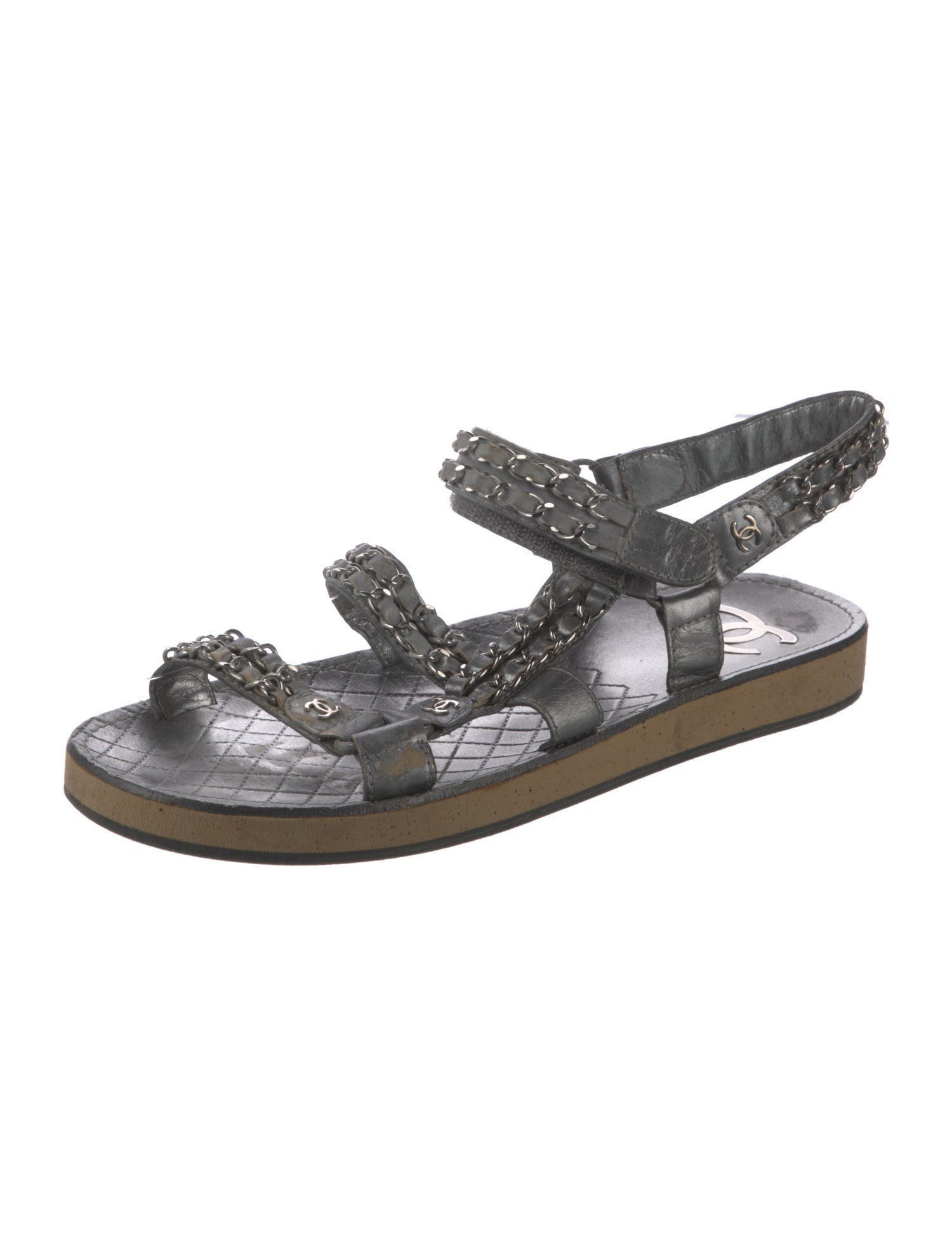 Chanel 2022 Interlocking CC Logo Sandals